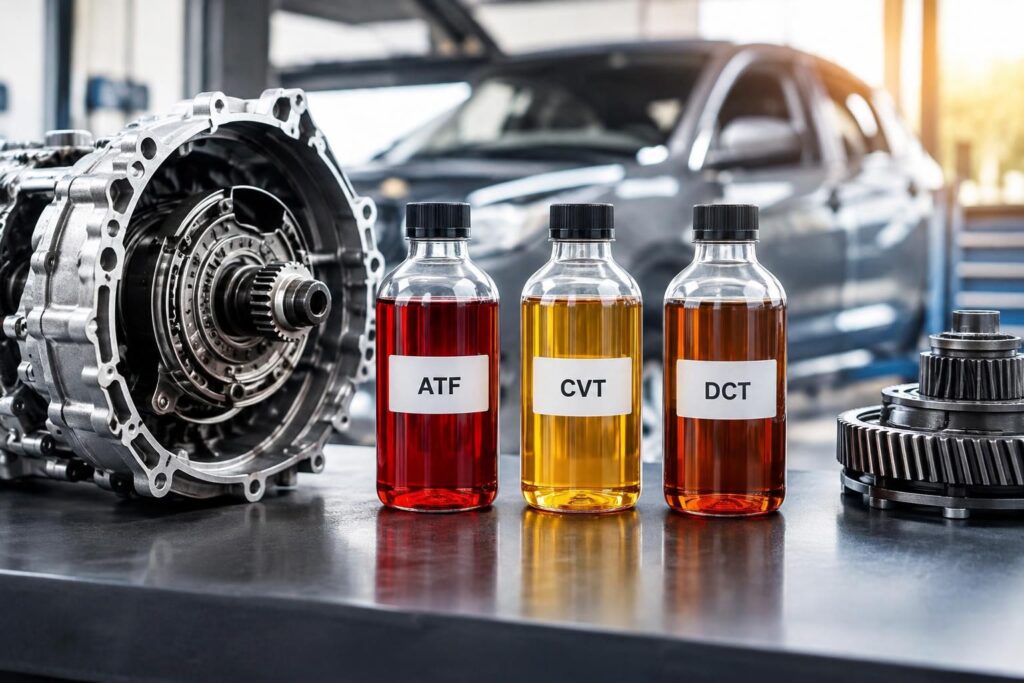 ATF, CVT ve DCT şanzıman yağlarının kullanım alanı ve teknik farklarını gösteren karşılaştırma